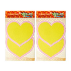 동기오피스 펠트아트 하트판 2p x 2개입, 분홍(DF-1033)