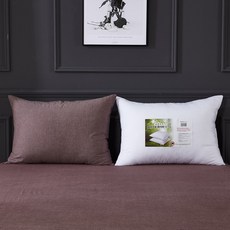 케이아이티 피톤치드 마이크로 화이바 베개 솜 + 순면 선염 베개커버, 초코 브라운, 1개