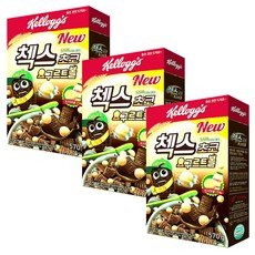 켈로그 오곡으로 만든 첵스 초코 요구르트 볼 시리얼, 570g, 3개