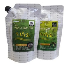 피엘코스메틱 명품 에센스 칼라 크림 염색제 1제 500ml + 2제 500ml, 1N흑색, 1개