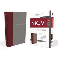 NKJV Thinline Bible Standard Print Cloth Over Board Burgundy/Gray Red Letter Edition Hardcover, Thomas Nelson