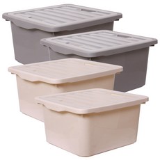 BONOHOUSE Rev Storage Living Box L 灰色 2p + 象牙色 2p, 1套, 混色