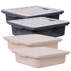 BONOHOUSE 收納盒 M號 海軍藍 2入+象牙色 2入, 1套, 混色