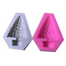 籠式矽膠多用途模具手工製作 2D 樅樹 1 件 2p, 隨機發貨