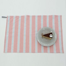 Heim & Heim 亞麻洗滌條紋廚房十字架 60 x 40cm, 粉色的, 1個