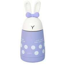 兔子造型不鏽鋼保溫瓶 300ml, 紫色