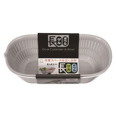 코쿠보 타원형 채반 + 용기 세트, 그레이(KK-304), 1개