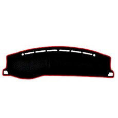 DIACOAT GT Global 絲絨防滑汽車儀錶板避光墊, 黑色 + 紅色縫線, Genesis 舊款(無中央喇叭)