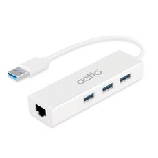 엑토 알파 USB LAN 어댑터 3.0 허브 노트북용 랜카드 화이트, HUBL-03, 1개