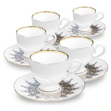 Mirkorea 鍍金咖啡杯組5入組, 1組