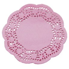 도나앤데코 꽃 원형 도일리 페이퍼 10cm, 핑크, 250개입