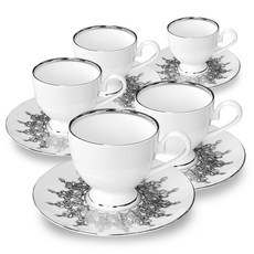 戴安娜咖啡杯套組 5 件鍍銀, 1套