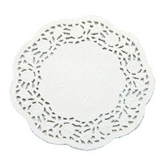 도나앤데코 꽃 원형 도일리 페이퍼 24cm, 화이트, 200개입