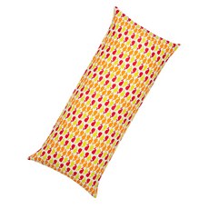 Ein Haus 3角形圖騰印花長型抱枕套, 紅色