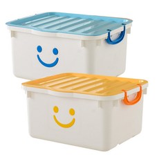BONOHOUSE 超大型白色快樂箱, 藍色 + 黃色, 450 x 400 x 250 mm, 2個
