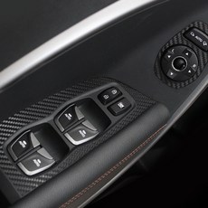 ByM Santa Fe DM 車窗開關碳纖維裝飾貼紙, 碳黑色, 1個