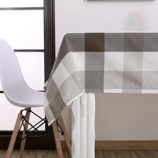 ECODY 印花造型桌巾, 粗體灰色格子, 90 x 140 厘米