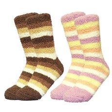 맘바 임산부용 롱 수면양말 2p, 1세트, 브라운ST, 퍼플ST