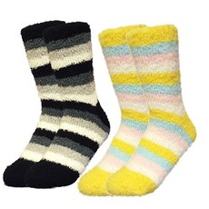 맘바 임산부용 롱 수면양말 2p, 1세트, 블랙ST, 옐로우ST