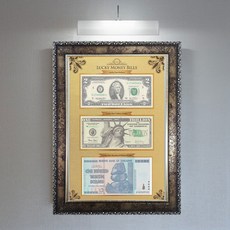 Lucky Symbol Lucky Dollar 3 款豪華古董 A4 套組 2 美元 + 1 萬億美元 + 100 萬億美元津巴布韋, 1套