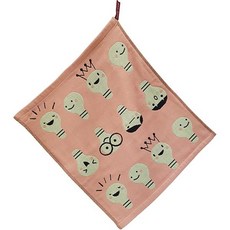 라페조 고리 핸드타올 스마일, 연한핑크, 1개