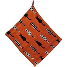 라페조 고리 핸드타올 야옹이, 주황, 1개