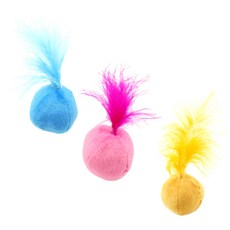 Dr.Mini貓薄荷毛球 5cm 3種, 藍色、粉色、黃色, 1套