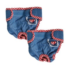 DogLemi 貓狗生理褲 紅格紋牛仔款, L, 2入, 1件