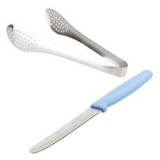 레벤쿠첸 올스텐 다용도 집게 + 스미카마 일본산 톱니 과도, 1세트, 집게 중 + 과도 블루