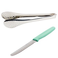 레벤쿠첸 올스텐 다용도 집게 + 스미카마 일본산 톱니 과도, 1세트, 집게 대 + 과도 그린