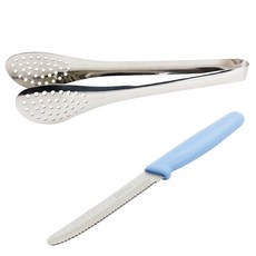 레벤쿠첸 올스텐 다용도 집게 + 스미카마 일본산 톱니 과도, 1세트, 집게 대 + 과도 블루