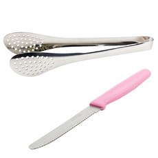 레벤쿠첸 올스텐 다용도 집게 + 스미카마 일본산 톱니 과도, 1세트, 집게 대 + 과도 핑크