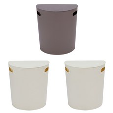 n plastic 壁掛式垃圾桶組 象牙白 2入+棕色, 混色, 1組