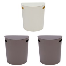 n plastic 壁掛式垃圾桶組 棕色 2入+象牙白, 混色, 1組