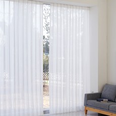 蝴蝶褶襉亞麻窗簾 2入, 象牙