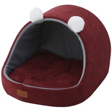 레드퍼피 점보 디자인 동글이 반려동물 하우스, 레드벨벳, 1개