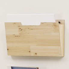 포메리트 벽걸이 서류함 책꽂이 1단 2p, 내추럴
