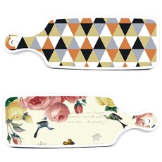 ROEM DESIGN 上菜板 PrettyRoses + 橘色V形圖案, 混合顏色, 1套