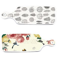 Roem設計 上菜板 PrettyRoses + 木質線條藝術, 混合顏色, 1套