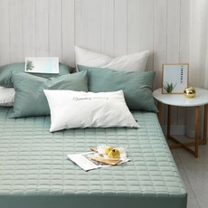 ARPEGGIO BASIC 棉質斜紋絎縫床包, 深綠色