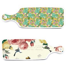 Roem Design 上菜板 PrettyRoses + 藍綠玫瑰藤蔓, 混合顏色, 1套
