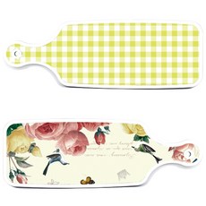 Roem Design 上菜板 PrettyRoses + 格紋粉彩嫩綠, 混合顏色, 1套