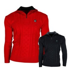 MASTER BEAR 男士圖案半拉鍊羊毛針織襯衫 CTMP2021