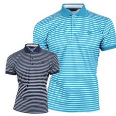 Benesse涼爽條紋男款高爾夫球衫 CTVL2002