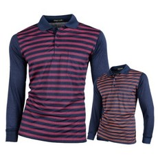 男款條紋長袖高爾夫Polo衫 CTKG2009