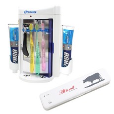 Dr.CLEANER 家用牙刷消毒器DR-70+便攜電池12生肖牙刷消毒器BIO-201, 小, 家用 (DR-70)、便攜式 (BIO-201)