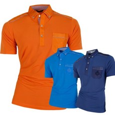 McKINLY男款梭織口袋縫線短袖高爾夫襯衫 CTMY2003