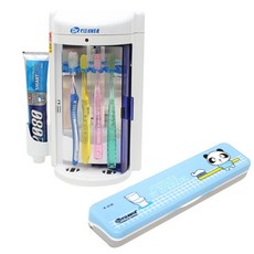 닥터크리너 가정용 칫솔살균기 DR-21 + 휴대용 건전지타입 칫솔살균기 BIO-201, 가정용(DR-21), 휴대용(BIO-201), 블루 팬더