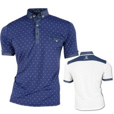 Jean Pierre 高級印花特殊口袋高爾夫短袖襯衫 CTBA2008