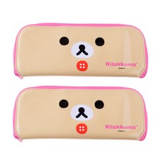 鬆弛熊多功能餐具盒面, 粉色, 2入